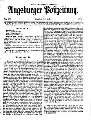 Augsburger Postzeitung Samstag 29. Juli 1876