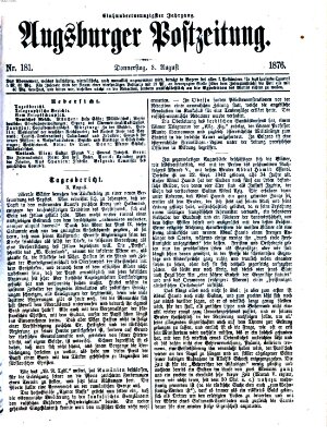 Augsburger Postzeitung Donnerstag 3. August 1876