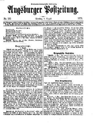 Augsburger Postzeitung Dienstag 8. August 1876