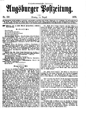 Augsburger Postzeitung Montag 14. August 1876