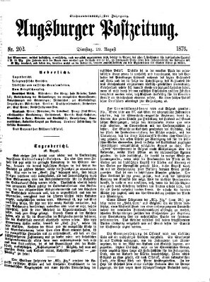 Augsburger Postzeitung Dienstag 29. August 1876