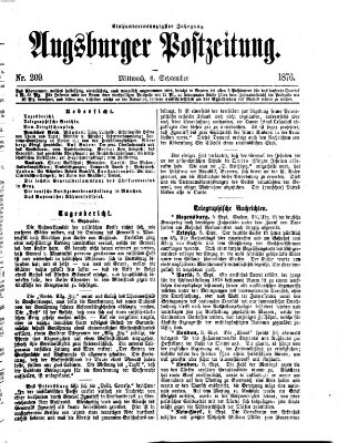 Augsburger Postzeitung Mittwoch 6. September 1876