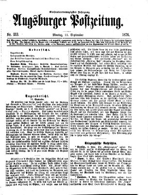 Augsburger Postzeitung Montag 11. September 1876