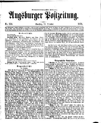 Augsburger Postzeitung Samstag 28. Oktober 1876