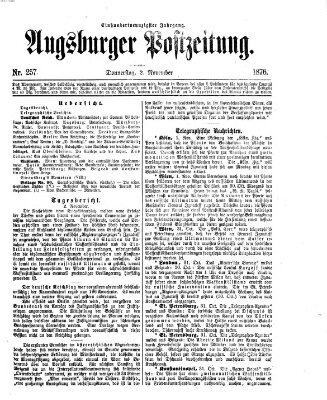 Augsburger Postzeitung Donnerstag 2. November 1876