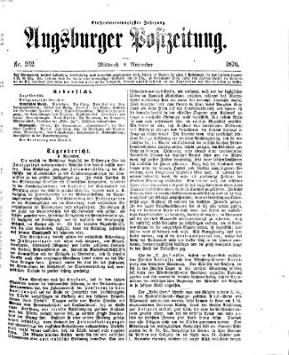 Augsburger Postzeitung Mittwoch 8. November 1876