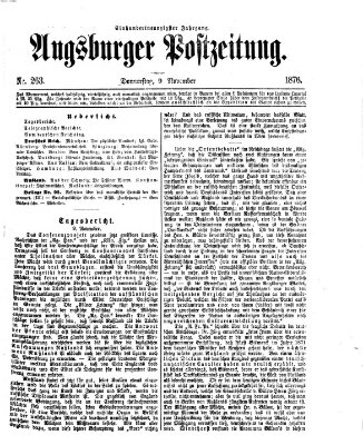 Augsburger Postzeitung Donnerstag 9. November 1876