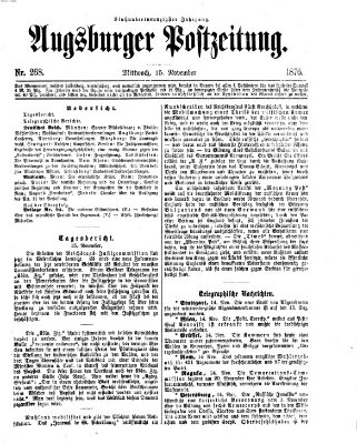 Augsburger Postzeitung Mittwoch 15. November 1876