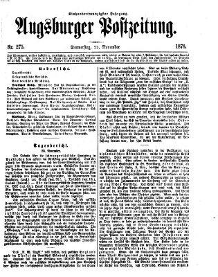 Augsburger Postzeitung Donnerstag 23. November 1876