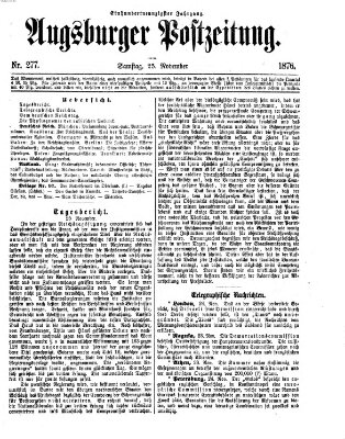 Augsburger Postzeitung Samstag 25. November 1876