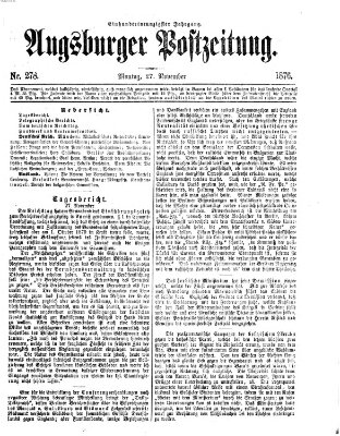 Augsburger Postzeitung Montag 27. November 1876