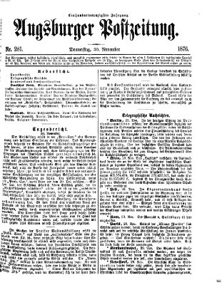 Augsburger Postzeitung Donnerstag 30. November 1876