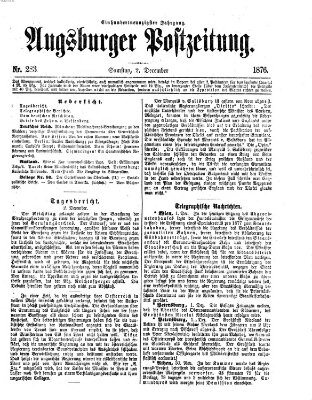 Augsburger Postzeitung Samstag 2. Dezember 1876