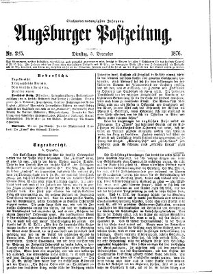 Augsburger Postzeitung Dienstag 5. Dezember 1876