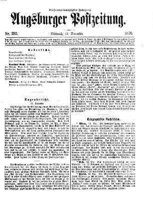 Augsburger Postzeitung Mittwoch 13. Dezember 1876