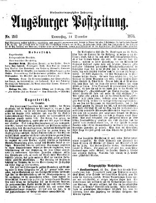 Augsburger Postzeitung Donnerstag 14. Dezember 1876