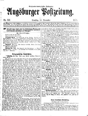 Augsburger Postzeitung Samstag 23. Dezember 1876