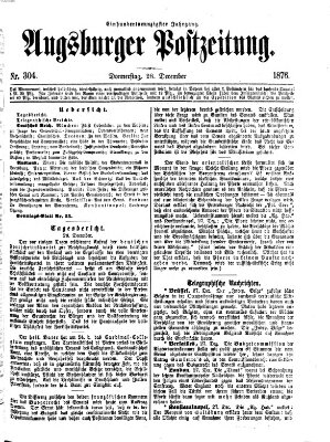 Augsburger Postzeitung Donnerstag 28. Dezember 1876