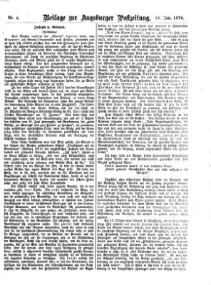 Augsburger Postzeitung. Beilage zur Augsburger Postzeitung (Augsburger Postzeitung) Mittwoch 19. Januar 1876