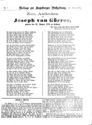 Augsburger Postzeitung. Beilage zur Augsburger Postzeitung (Augsburger Postzeitung) Dienstag 25. Januar 1876