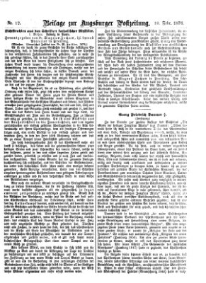 Augsburger Postzeitung. Beilage zur Augsburger Postzeitung (Augsburger Postzeitung) Donnerstag 10. Februar 1876