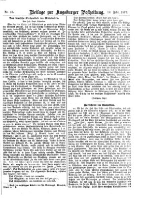 Augsburger Postzeitung. Beilage zur Augsburger Postzeitung (Augsburger Postzeitung) Freitag 18. Februar 1876