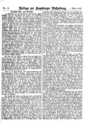 Augsburger Postzeitung. Beilage zur Augsburger Postzeitung (Augsburger Postzeitung) Mittwoch 1. März 1876