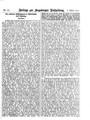 Augsburger Postzeitung. Beilage zur Augsburger Postzeitung (Augsburger Postzeitung) Freitag 7. April 1876