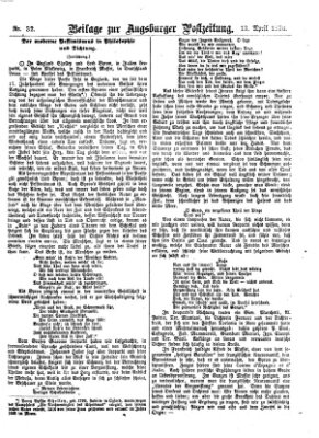 Augsburger Postzeitung. Beilage zur Augsburger Postzeitung (Augsburger Postzeitung) Donnerstag 13. April 1876