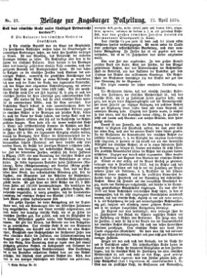 Augsburger Postzeitung. Beilage zur Augsburger Postzeitung (Augsburger Postzeitung) Samstag 22. April 1876