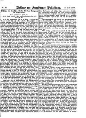 Augsburger Postzeitung. Beilage zur Augsburger Postzeitung (Augsburger Postzeitung) Samstag 13. Mai 1876