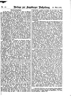 Augsburger Postzeitung. Beilage zur Augsburger Postzeitung (Augsburger Postzeitung) Samstag 20. Mai 1876