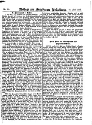 Augsburger Postzeitung. Beilage zur Augsburger Postzeitung (Augsburger Postzeitung) Mittwoch 21. Juni 1876