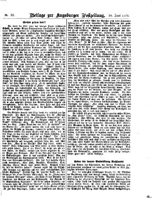 Augsburger Postzeitung. Beilage zur Augsburger Postzeitung (Augsburger Postzeitung) Samstag 24. Juni 1876