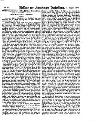 Augsburger Postzeitung. Beilage zur Augsburger Postzeitung (Augsburger Postzeitung) Samstag 5. August 1876