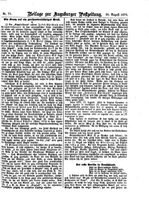 Augsburger Postzeitung. Beilage zur Augsburger Postzeitung (Augsburger Postzeitung) Samstag 26. August 1876