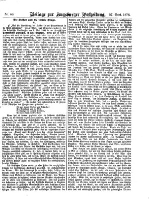 Augsburger Postzeitung. Beilage zur Augsburger Postzeitung (Augsburger Postzeitung) Mittwoch 27. September 1876