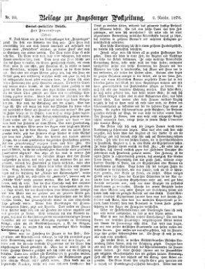 Augsburger Postzeitung. Beilage zur Augsburger Postzeitung (Augsburger Postzeitung) Donnerstag 2. November 1876