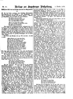 Augsburger Postzeitung. Beilage zur Augsburger Postzeitung (Augsburger Postzeitung) Donnerstag 9. November 1876