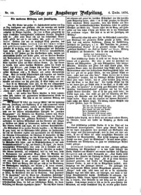 Augsburger Postzeitung. Beilage zur Augsburger Postzeitung (Augsburger Postzeitung) Mittwoch 6. Dezember 1876