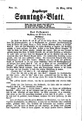 Augsburger Sonntagsblatt (Augsburger Postzeitung) Sonntag 12. März 1876