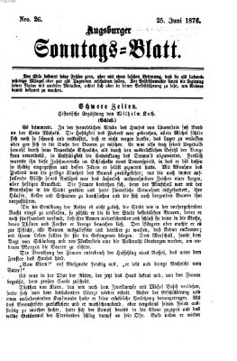 Augsburger Sonntagsblatt (Augsburger Postzeitung) Sonntag 25. Juni 1876