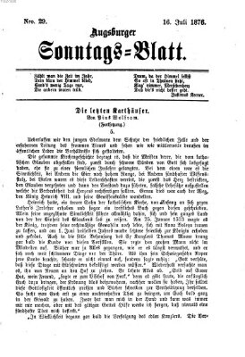 Augsburger Sonntagsblatt (Augsburger Postzeitung) Sonntag 16. Juli 1876