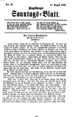 Augsburger Sonntagsblatt (Augsburger Postzeitung) Sonntag 13. August 1876