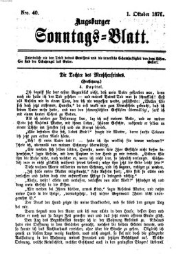 Augsburger Sonntagsblatt (Augsburger Postzeitung) Sonntag 1. Oktober 1876