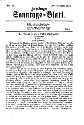 Augsburger Sonntagsblatt (Augsburger Postzeitung) Sonntag 19. November 1876