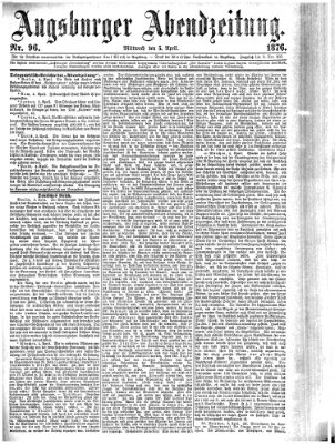 Augsburger Abendzeitung Mittwoch 5. April 1876