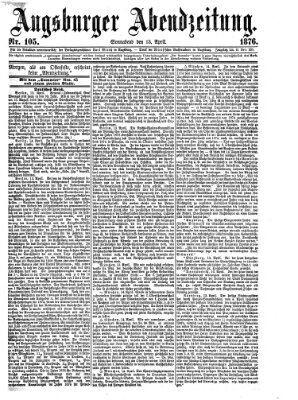 Augsburger Abendzeitung Samstag 15. April 1876