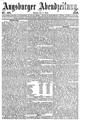 Augsburger Abendzeitung Montag 17. April 1876