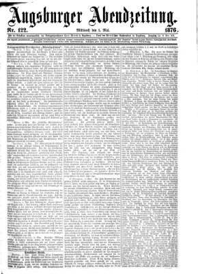 Augsburger Abendzeitung Mittwoch 3. Mai 1876